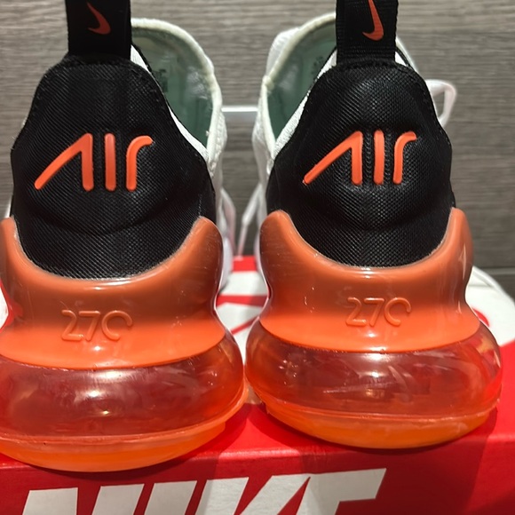 Nike Kids Black, White & Orange Air270 Sneakers - Picture 7 of 9